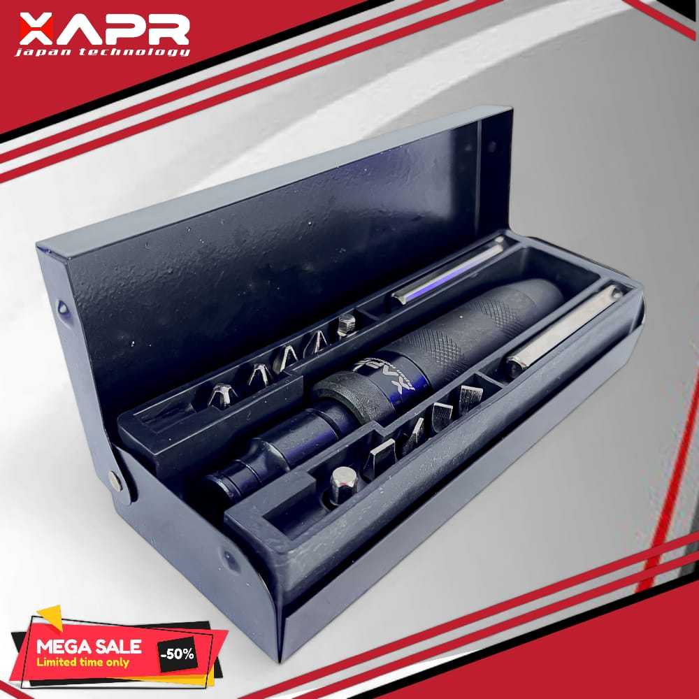 XAPR Japan AP128 Obeng Getok Set 13 Pcs Manual Impact Driver Box Besi Baja Anti Karat Alat Bengkel