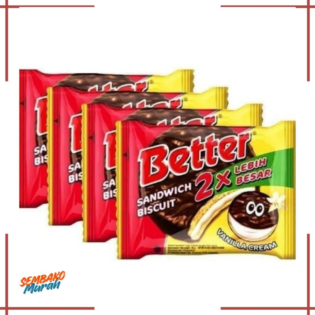 BISKUIT BETTER 27g 1 RENCENG 2 KALI LEBIH BESAR | SNACK BETTER SANDWICH