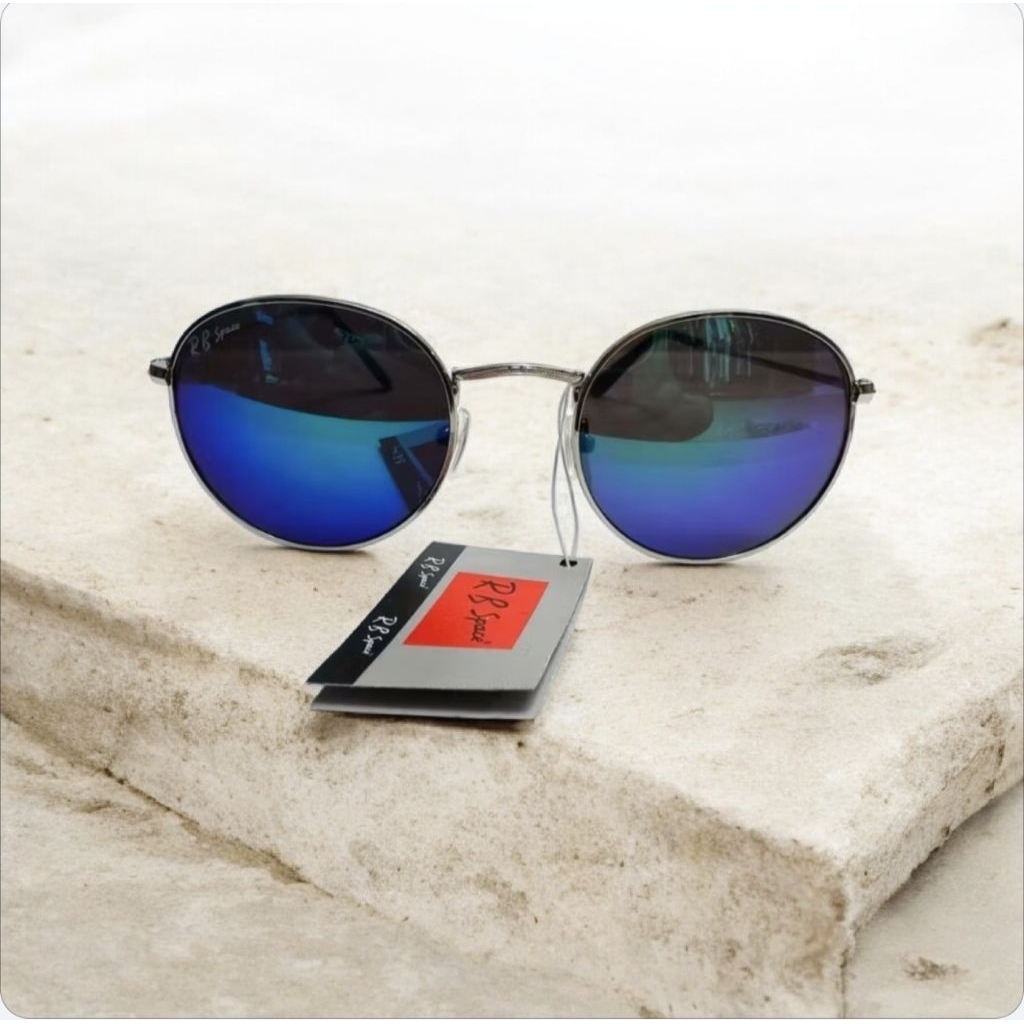 rb space kacamata oval kaca miror fashion pria dan wanita