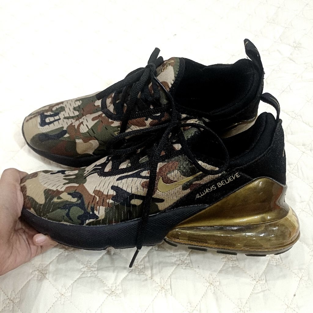 Nike Air Max 270 'Doernbecher' (2018) Green Desert | Men's Sneakers Sepatu Running Lari Camo Camoufl