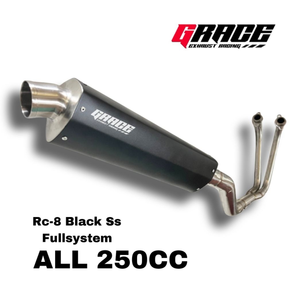 knalpot fullsystem cbr250rr R25/mt25 ninja250 original Grace Type rc-8 black ss