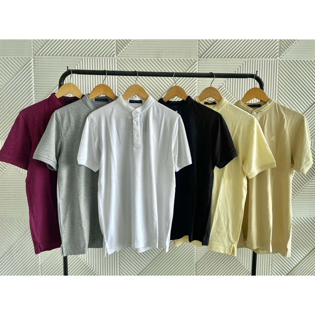 Clofalius collar shanghai kaos krah koko branded tangan pendek dewasa pria / baju kerah sanghai laki