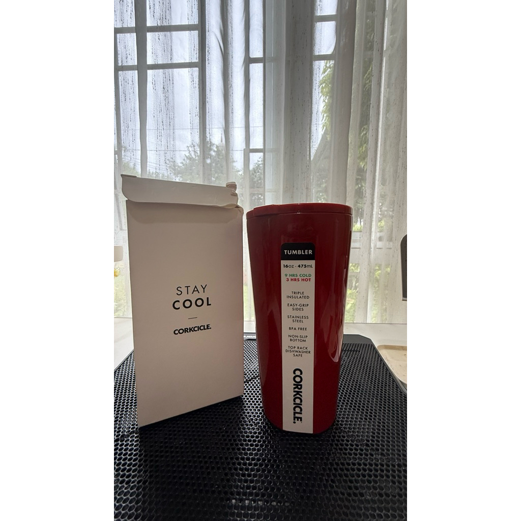 (PRELOVED) CORKCICLE Cherry Bomb Dipped Tumbler 16oz INCLUDE BOX