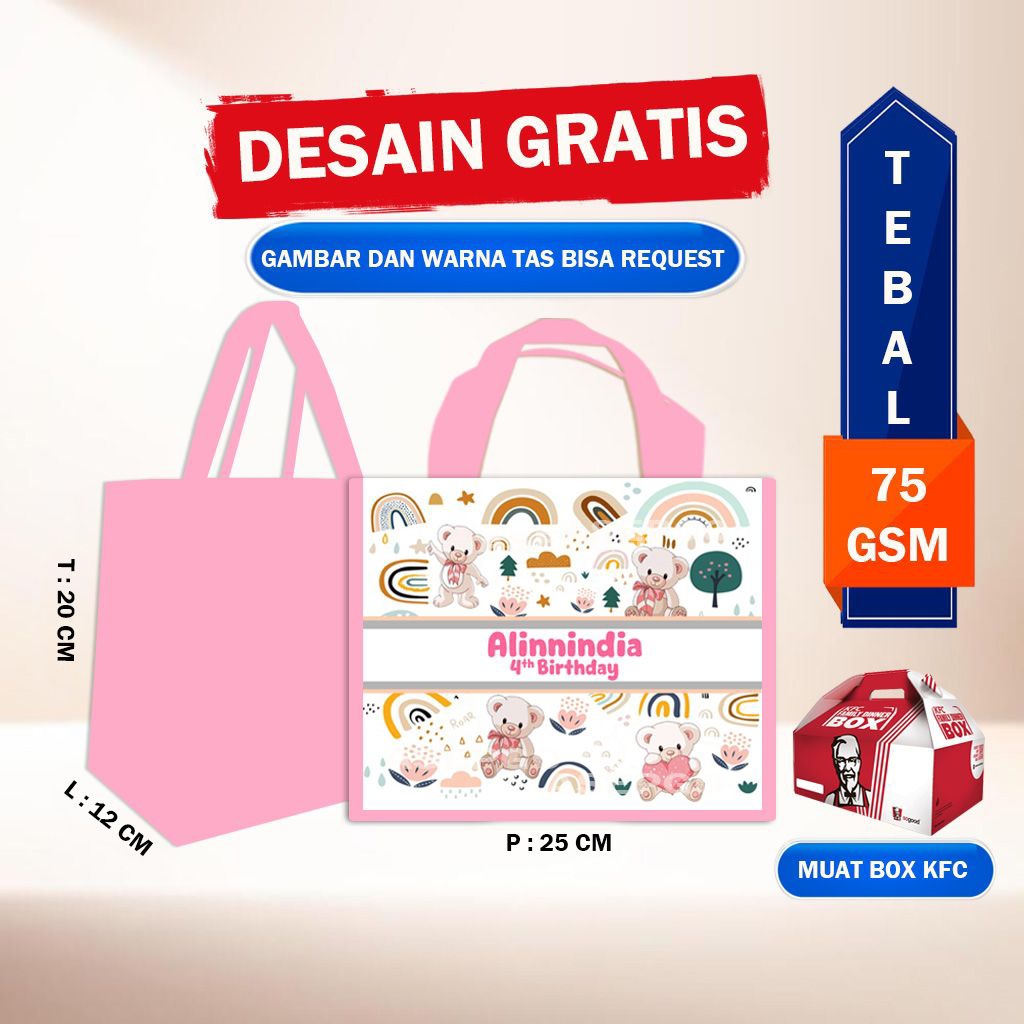 tas ulang tahun anak/tas souvenir ulang tahun anak