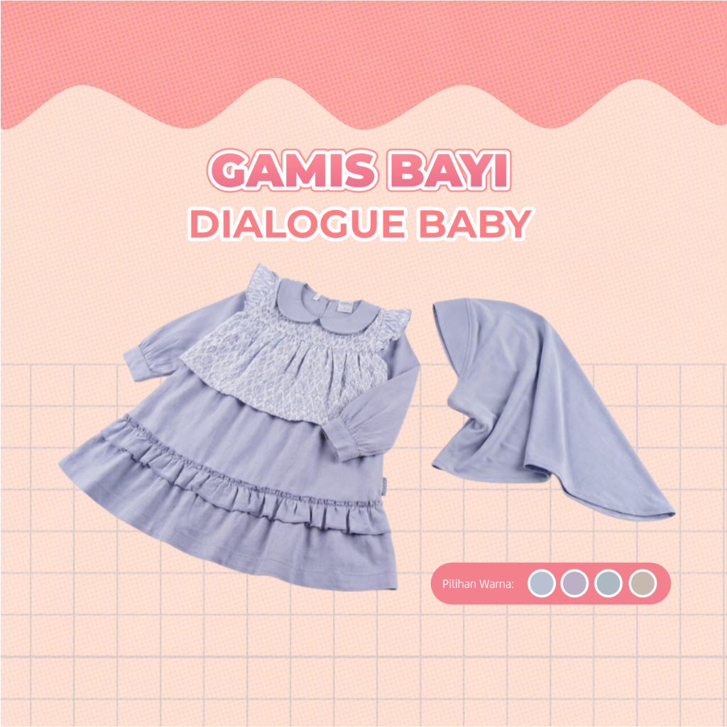 Dialogue Baby Baju Gamis Bayi Set Hijab 6-12 Bulan