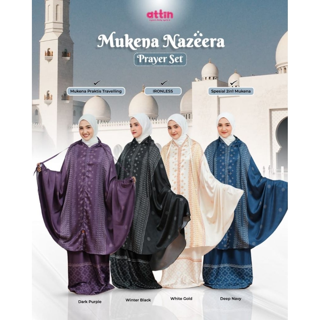 Mukena Silk Mukena Travelling Mukena Nazeera By Attin Hijab