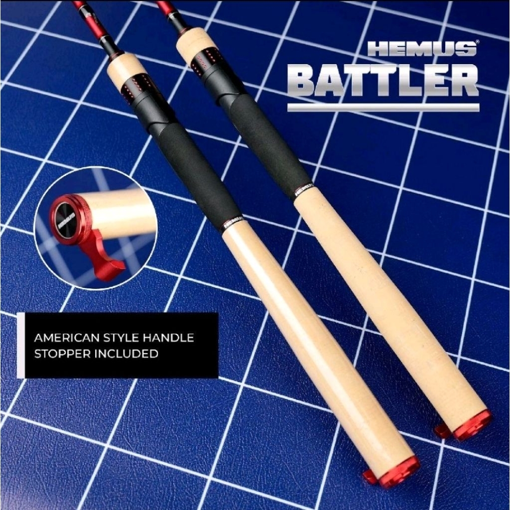 Hemus Joran Pancing Carbon Solid Battler Fuji New Concept dengan Full Fuji Ring & American Style Han