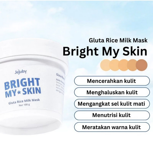 Jejuby Bright My Skin Gluta Rice Milk Mask 100g Brightening AuraKiranaBeauty