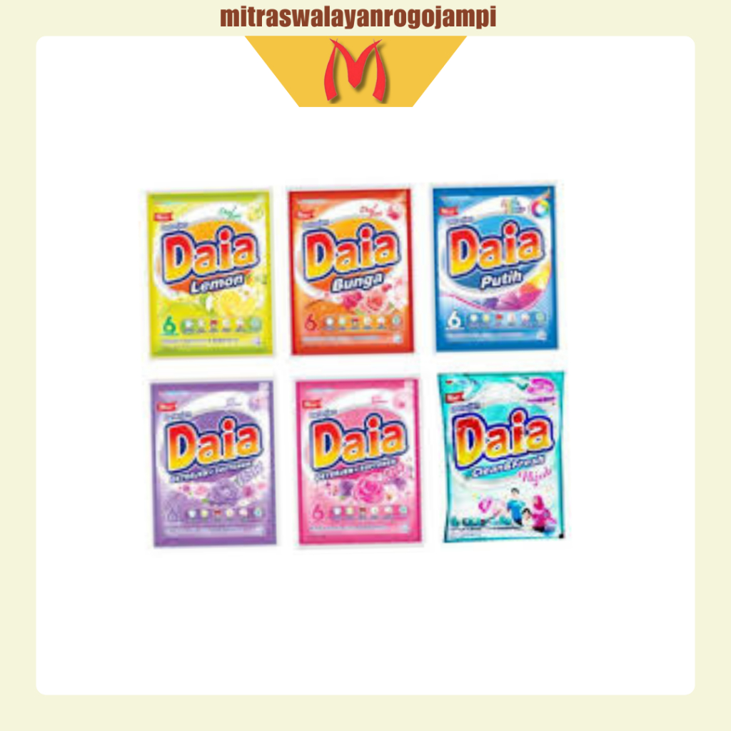 DAIA Detergen Bubuk Sabun Cuci Pakaian [6sachet/renceng]