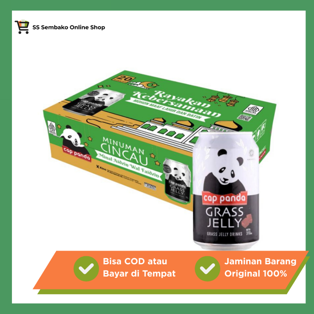 Cap Panda Cincau Hitam Edisi Festive  310ml 1 Dus Isi 20 Kaleng BPOM – Minuman Cincau Kaleng Segar &