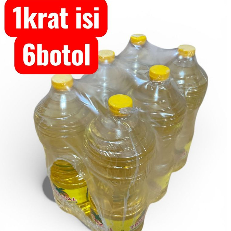1 Dus 6 Botol Minyak Goreng Tropical 2 L Botol