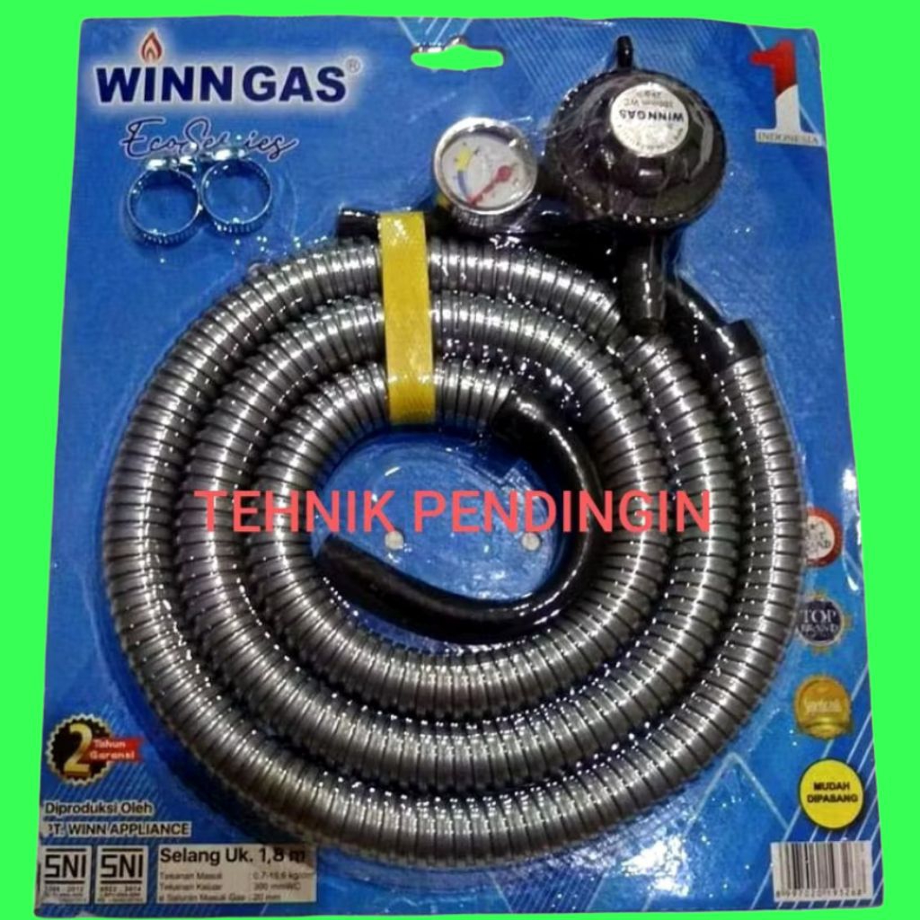 ORIGINAL WINN GAS PAKET SELANG & REGULATOR METER WINGGAS BER SNI # REGULATOR TEKANAN RENDAH + SELANG