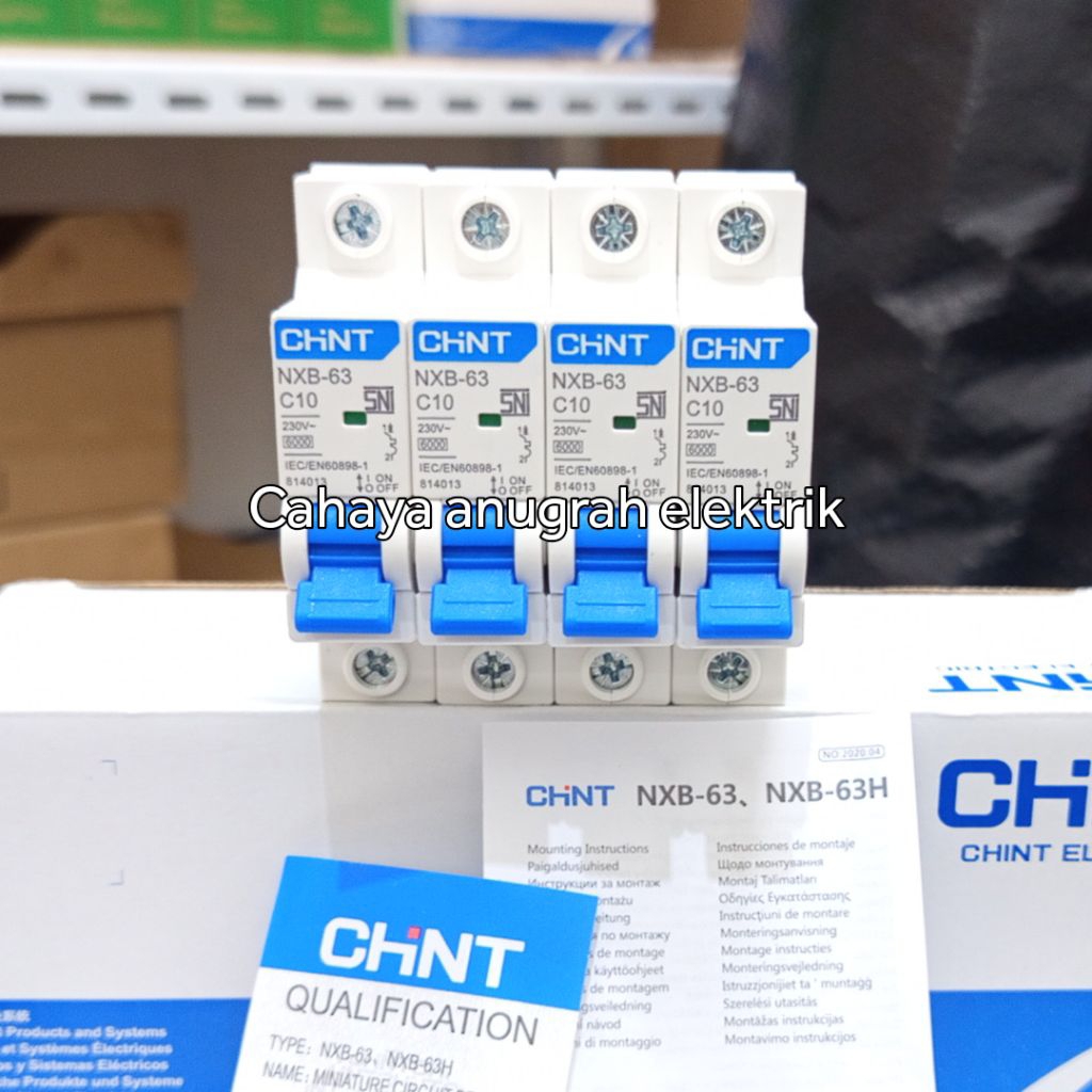 MCB CHINT 10A 1P 6kA / MCB CHINT NXB-63 10A 1 PHASE 6KA ORIGINAL
