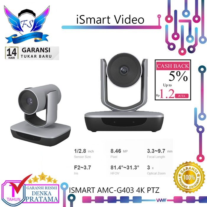 ISMART AMC-G403 4K PTZ Camera Garansi Resmi