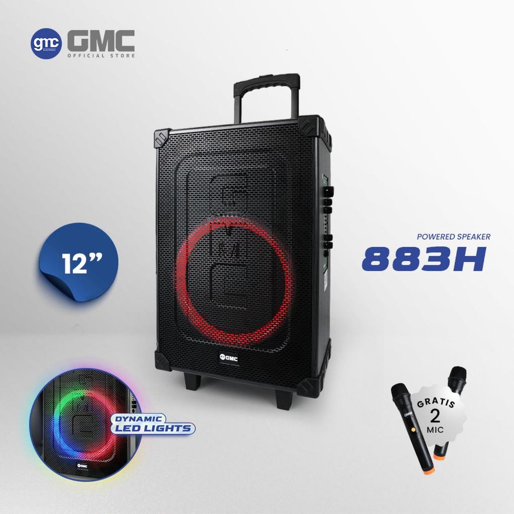 Gmc Speaker Portable 883H 12 Inch Speaker Karaoke Bluetooth 2 Wireless