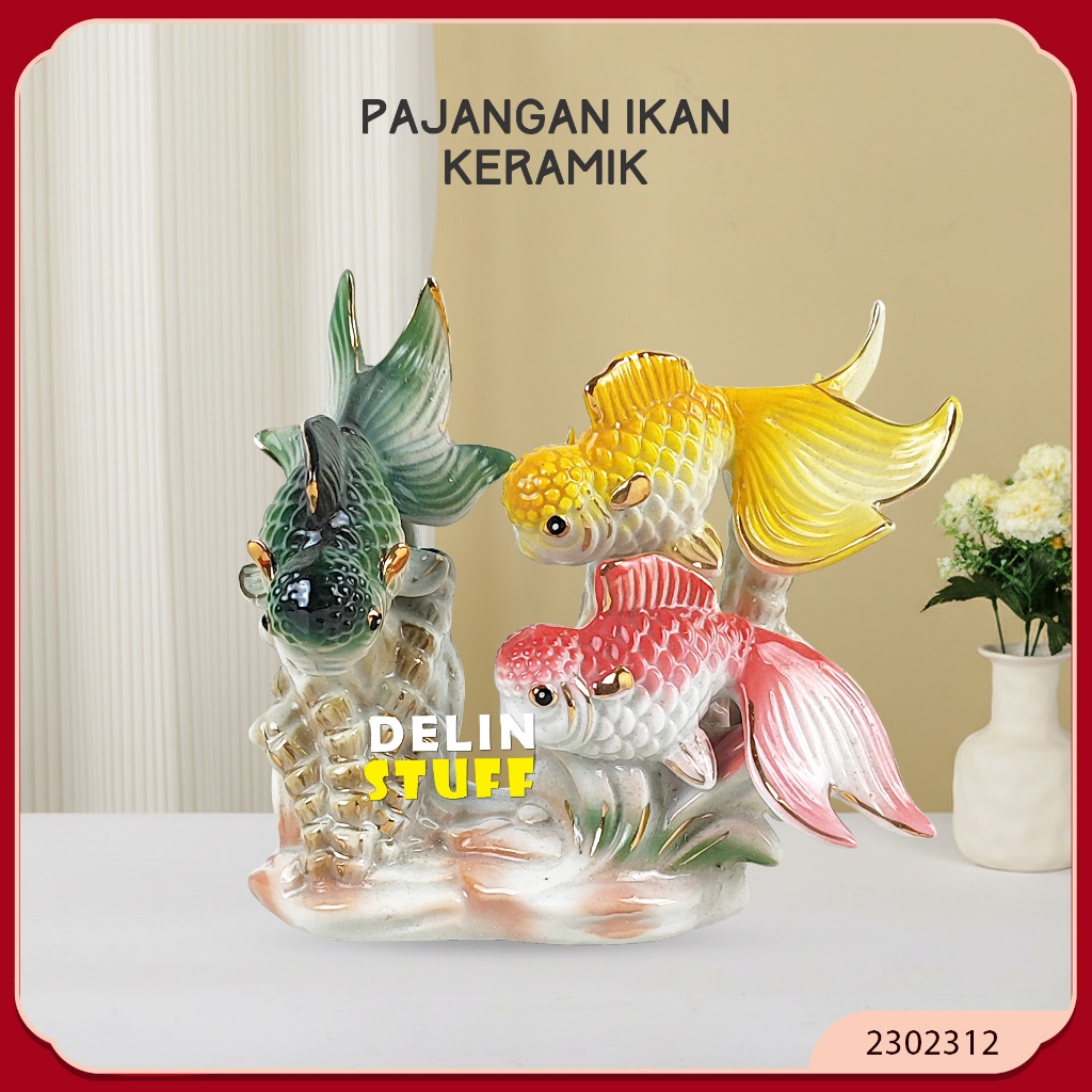 Pajangan Ikan Keramik Dekorasi Rumah Kamar Tidur Ikan Keramik Pajangan Hias Aesthetic (2302312)
