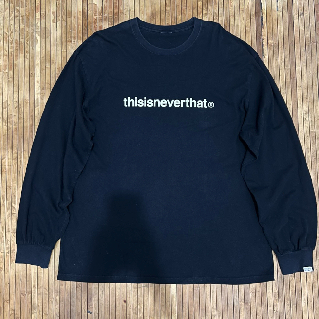THISISNEVERTHAT BLACK BOX LOGO LONG SLEEVE TSHIRT covernat have a good time