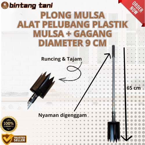 [Bintang Tani] - Plong Mulsa diameter 9cm / Alat Pelubang Plastik Mulsa Dengan Gagang / pelubang