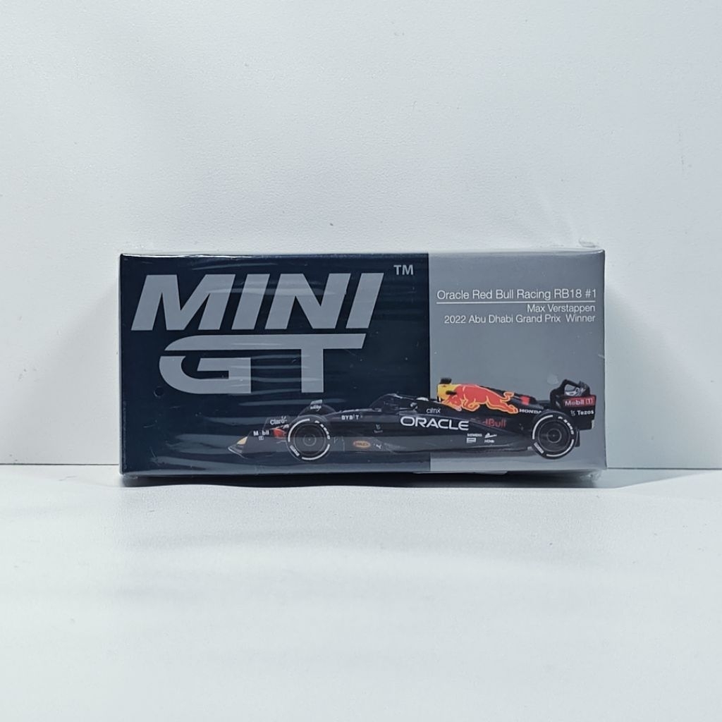 Mini GT 520 Oracle Red Bull Racing RB18 #1 Max Verstappen 2022 Abu Dhabi GP Winner