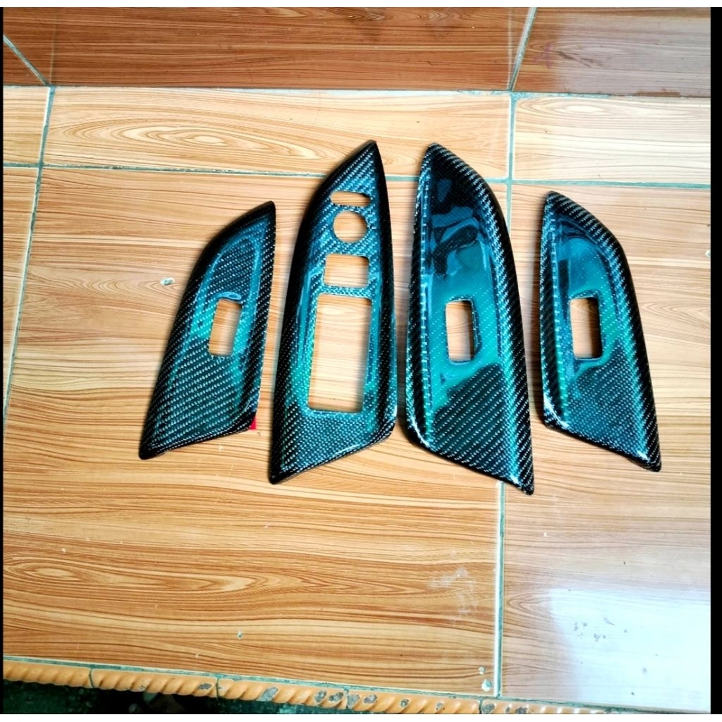 Cover Panel Power Window Mobil Honda Jazz GK5 Carbon Kevlar