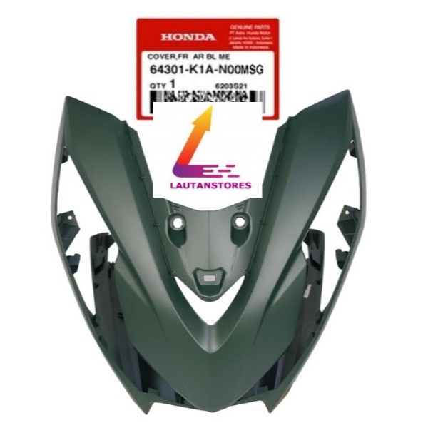 64301-K1A-N00MSG Cover Front Panel Tameng Lampu Depan Beat LED K1A Deluxe Hijau Doff