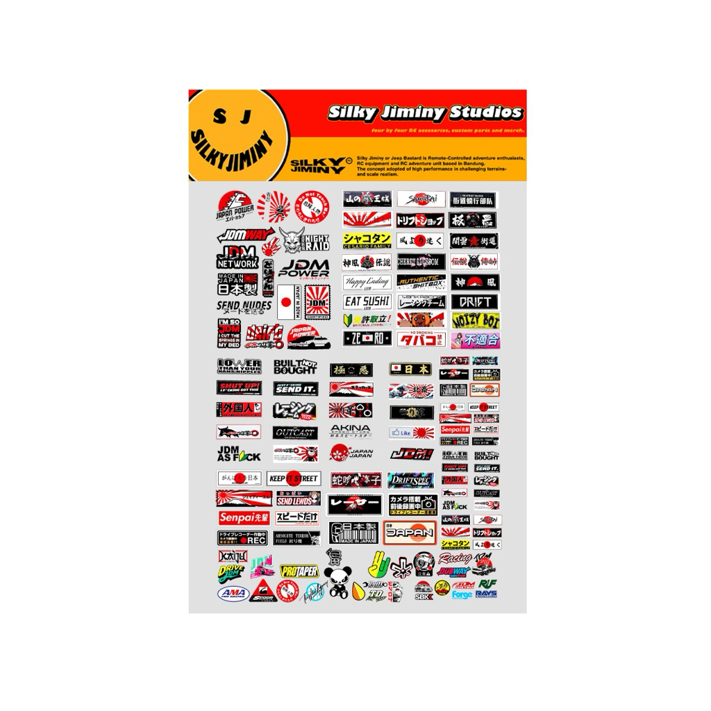 Sticker RC drift jdm untuk rc skala 1:12/1:10 rc drift rc rally rc car sticker rc drift dan sticker 
