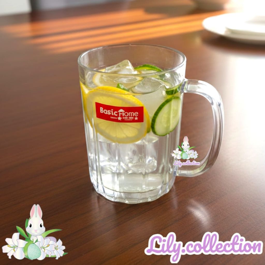 LILYCOLLECTION PROMO GELAS GAGANG BENING 350ML BPA FREE / GELAS AKRILIK GAGANG / GELAS TRANSPARAN