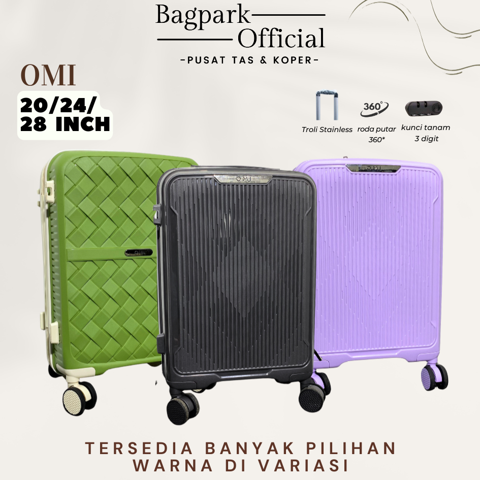 BAGPARK [ FREE SARUNG KOPER ] Koper OMI / Koper PoloPropylene / Anti Pecah  / Cabin Size / Koper Bag