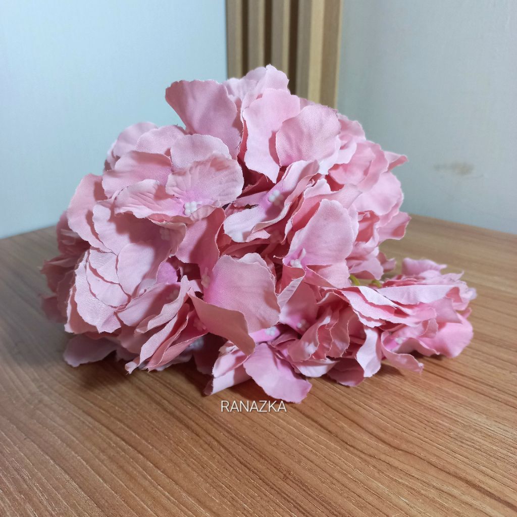 BPD/ DEFECT/PRELOVED Bunga Hydrangea Hortensia Dusty Pink Jumbo/ Tanaman Hias Plastik Artificial Dek