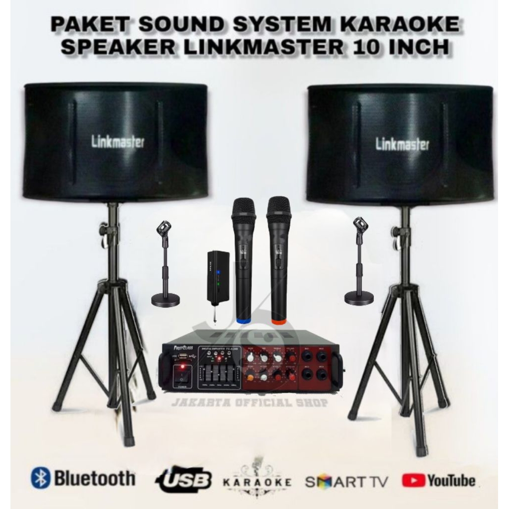 Paket Karaoke Sound System Linkmaster 10 Inch Upgrade Ampli Power Mixer