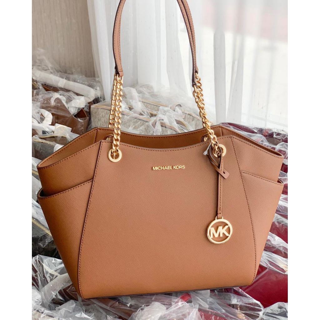 tasMk Jet set Large Tote Chain Luggage n