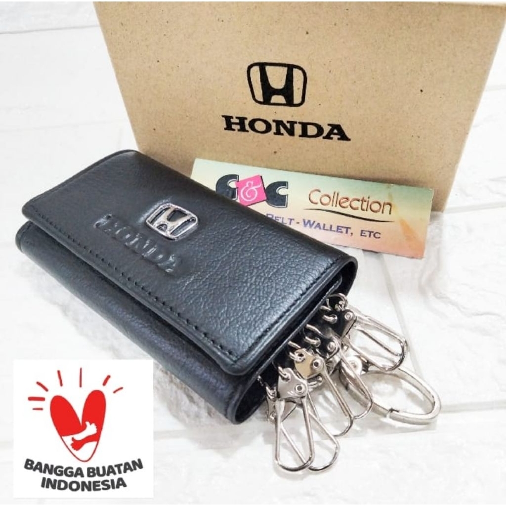 DOMPET STNK GANTUNGAN KUNCI MOBIL HONDA KULIT ASLI