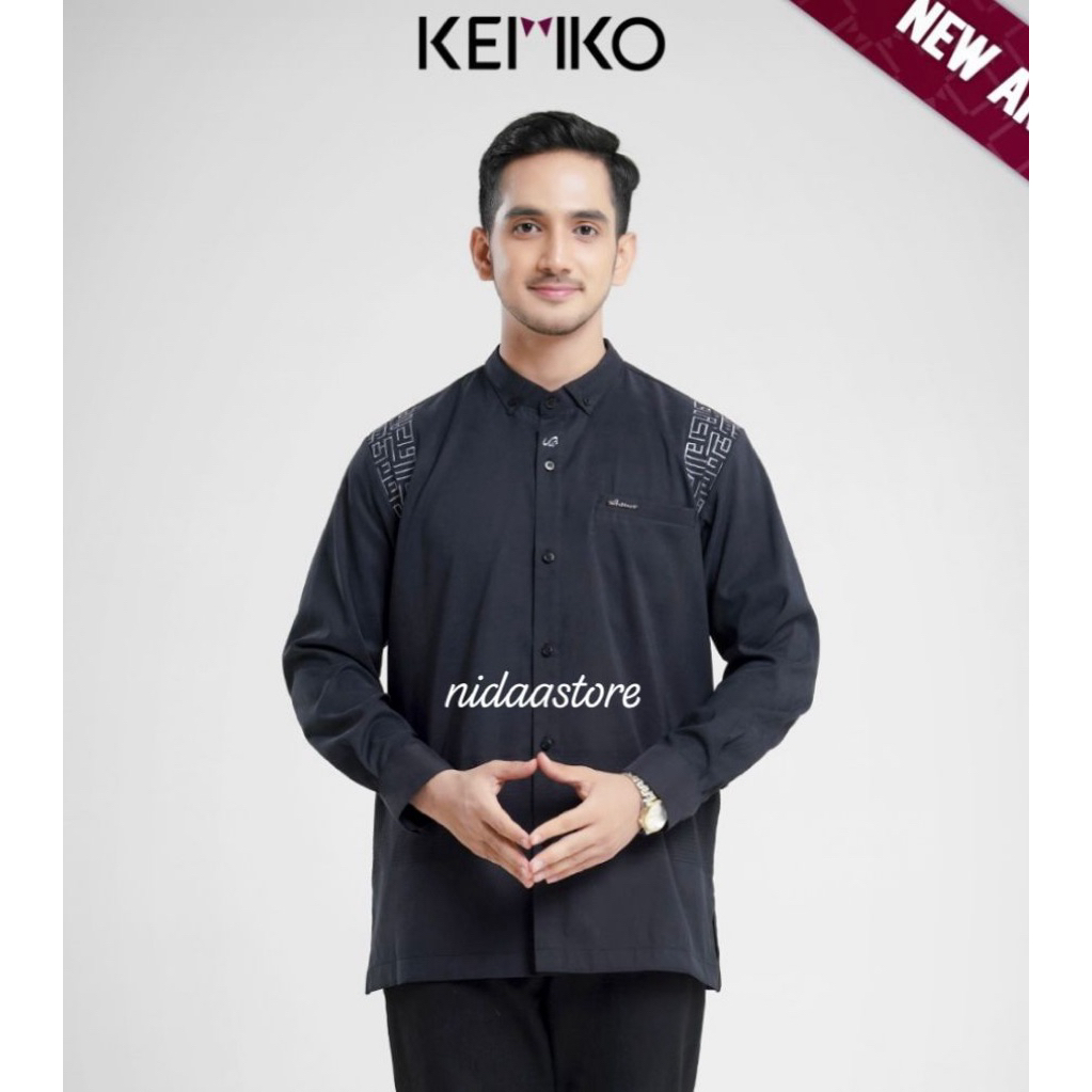 Rabbani - baju koko lengan panjang KEMKO ISYAMU HITAM MST
