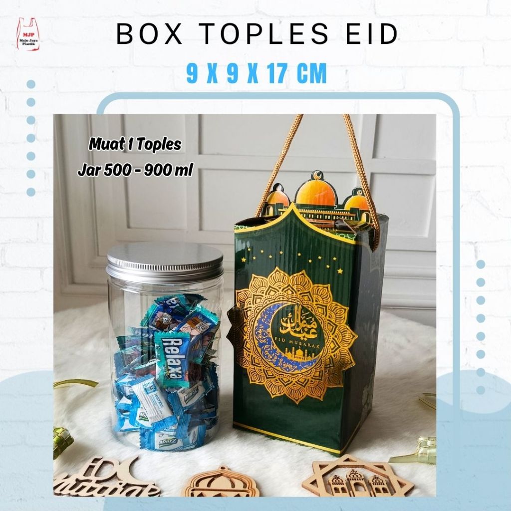 Box Hampers Lebaran Toples 1 Jar 500-900ml Dus Toples Tabung Jar Parcel Lebaran Kotak Jinjing Eid