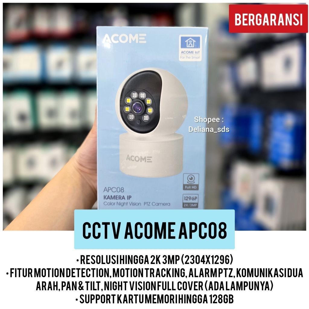 Cctv Acome APC08 2K 3MP Garansi Resmi 1 Tahun Cctv 2K Cctv 3MP Cctv Portabel Acome Cctv Portable Aco