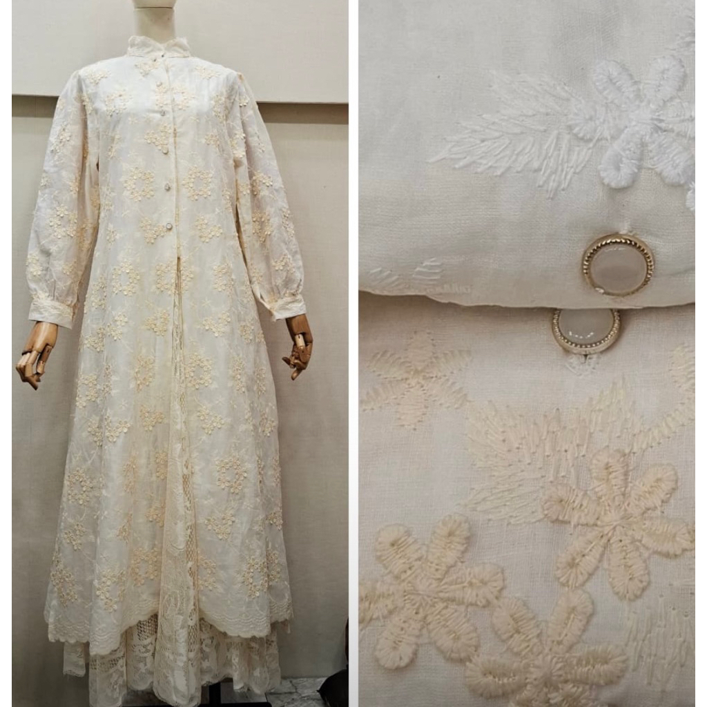 DW - NARAYA LONG TUNIK | Embroidery Tunik | Katun Bordir 3D | Tunik Katun Tencel | Tunik Lebaran