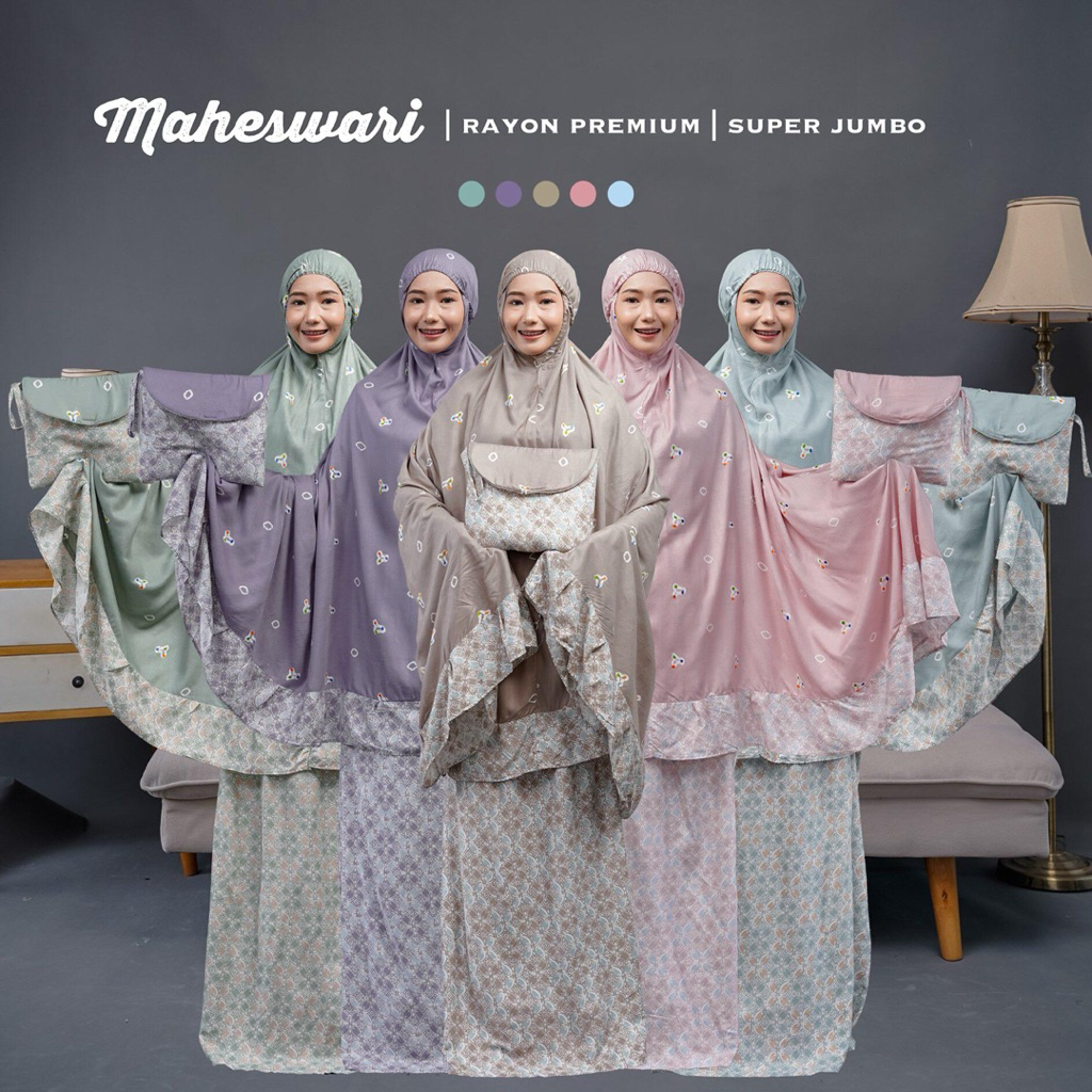 Eksklusif Mukena Super Jumbo Motif Bahan Rayon Premium Super Mewah by Leamore