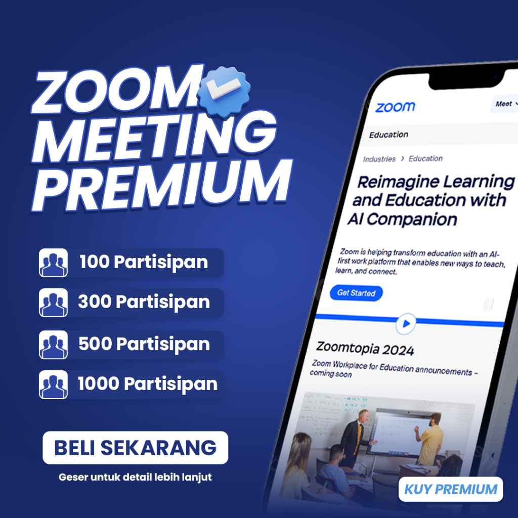 Zoom Premium Pro 100 300 500 1000 Tahunan Full Garansi Fitur Lengkap