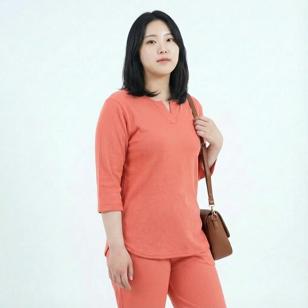 Setelan wanita jumbo ld 115 - 130 bahan knit tebal adem melar terbaru kekinian one set polos