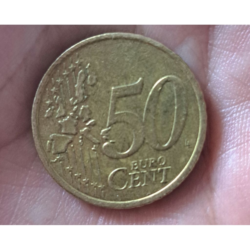 UANG COIN EURO IRELAND 50 CENT 2002 CELTIC  HARP