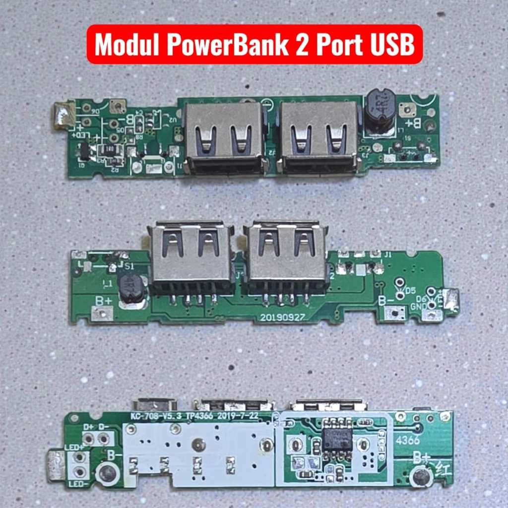 TERMURAH Module Charger Modul Power Bank 2 Port Output USB 5V Baterai Lithium Dual Papan Sirkuit Pow