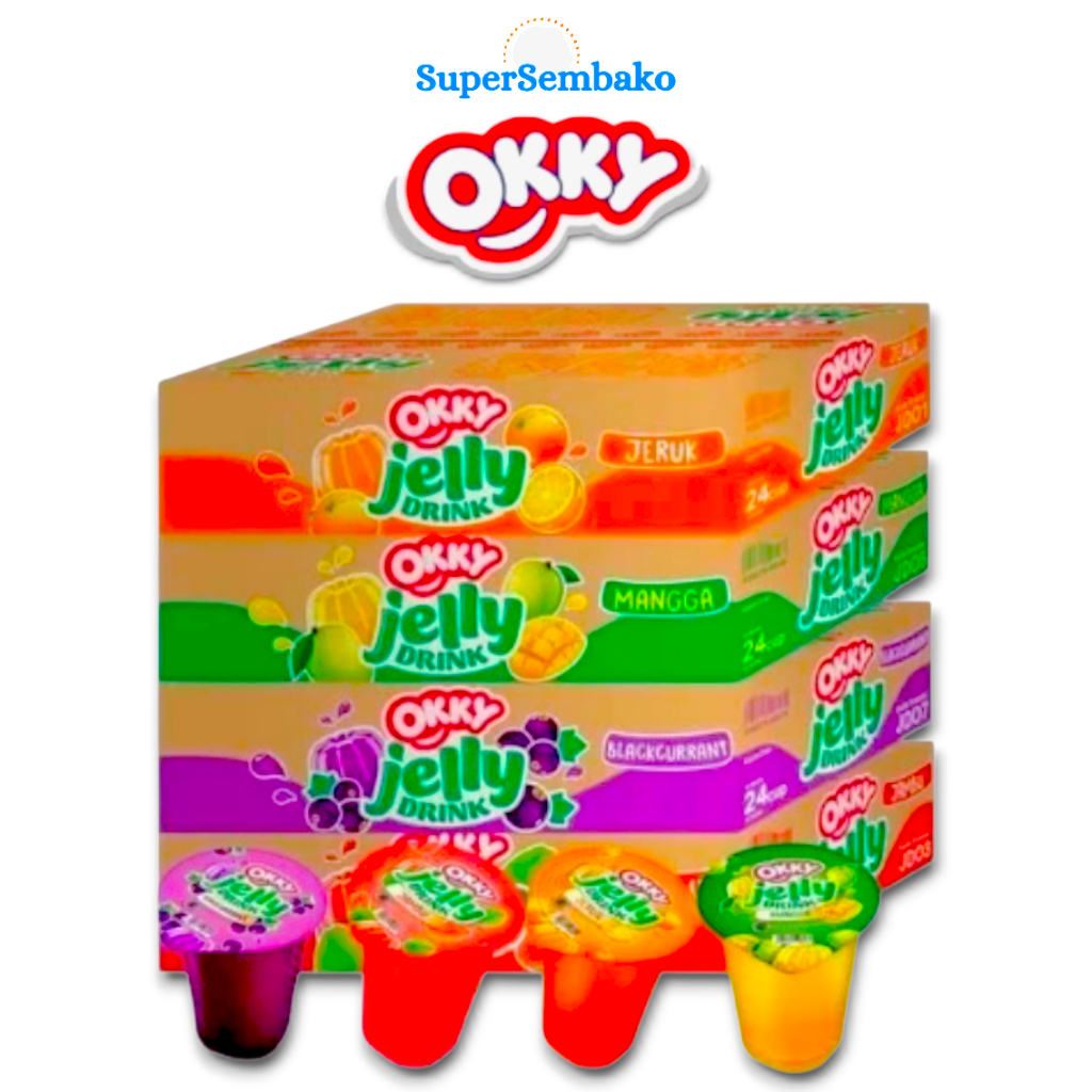 Minuman Buah Okky Jelly Drink 1 Dus Karton Krat Isi 24 Cup Gelas Grosir Instant Depok