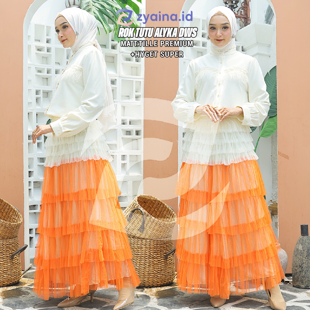 ROK TUTU ALYKA--Rok tutu tumpuk rempel combinasi--Rok tutu premium--Rok tutu panjang--Rok tutu tile 