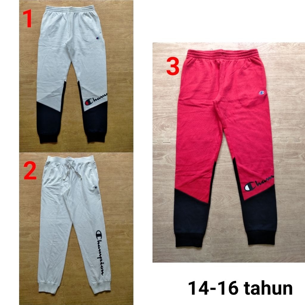Celana jogger training anak laki cowo Chp 14 16 tahun merah putih