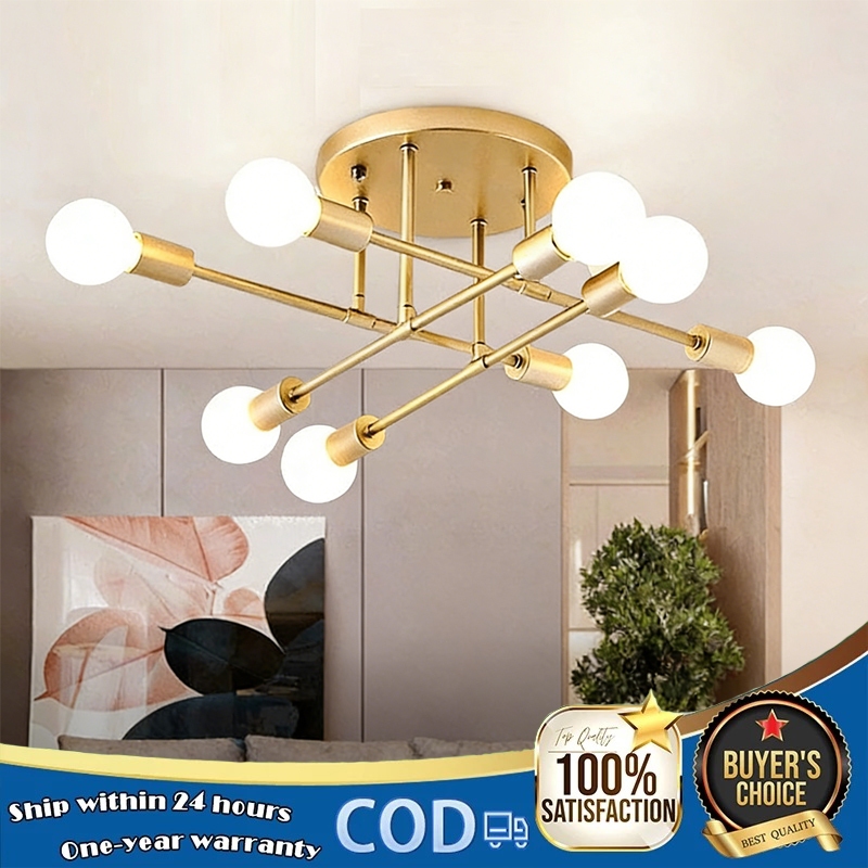 Lampu Gantung Lampu Plafon Ruang Tamu Modern chandelier lampu 6/8 Nordik Besi Emas Lampu Gantung Lam