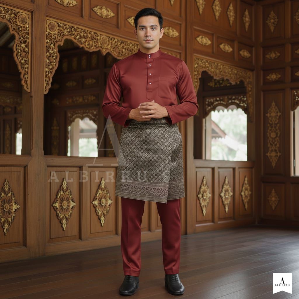 Baju Koko Dewasa Set Baju Celana Teluk Belanga Khas Melayu