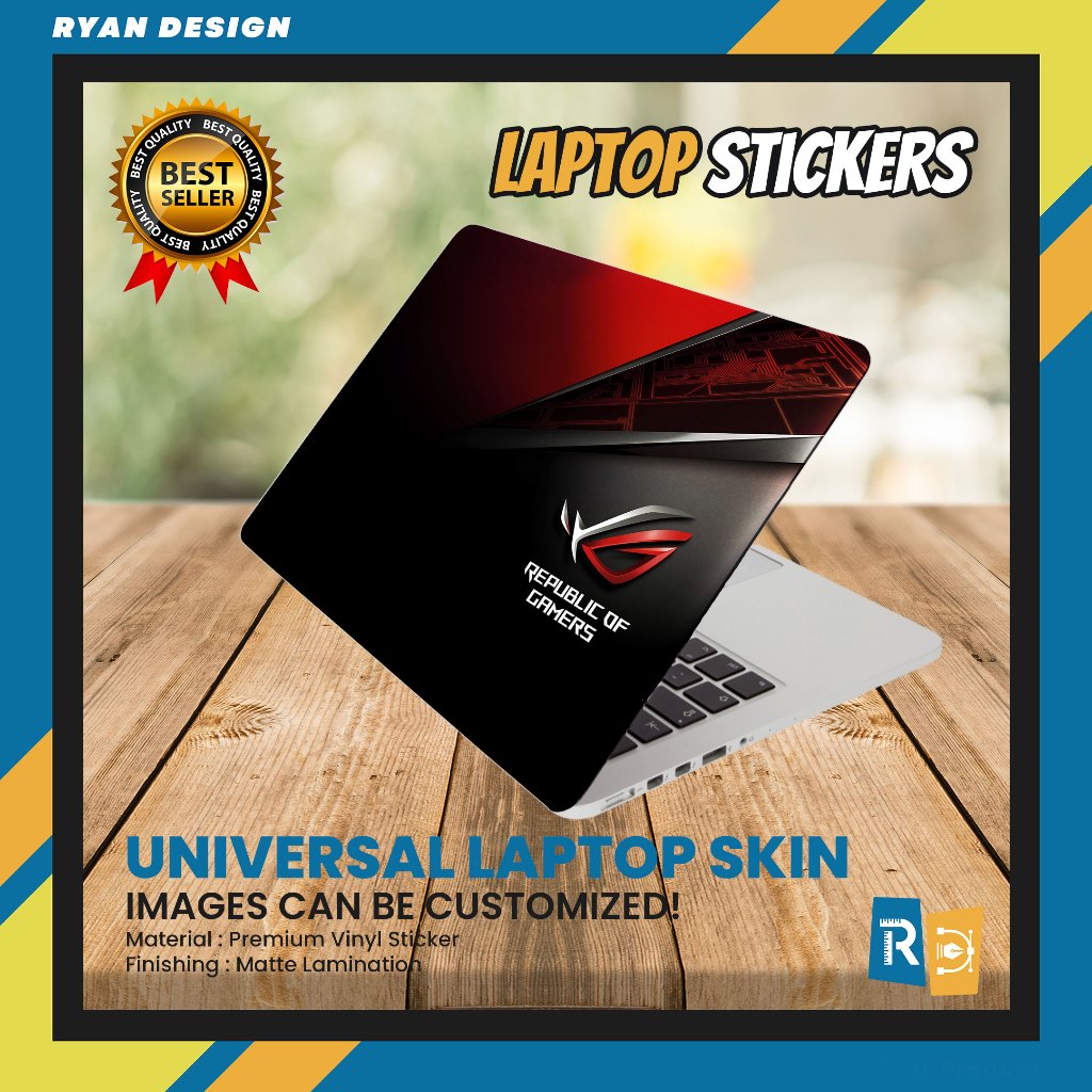 Garskin Laptop Universal Stiker Laptop Gambar Asus ROG Cover Laptop Notebook 10 12 13 14 15 17 inch