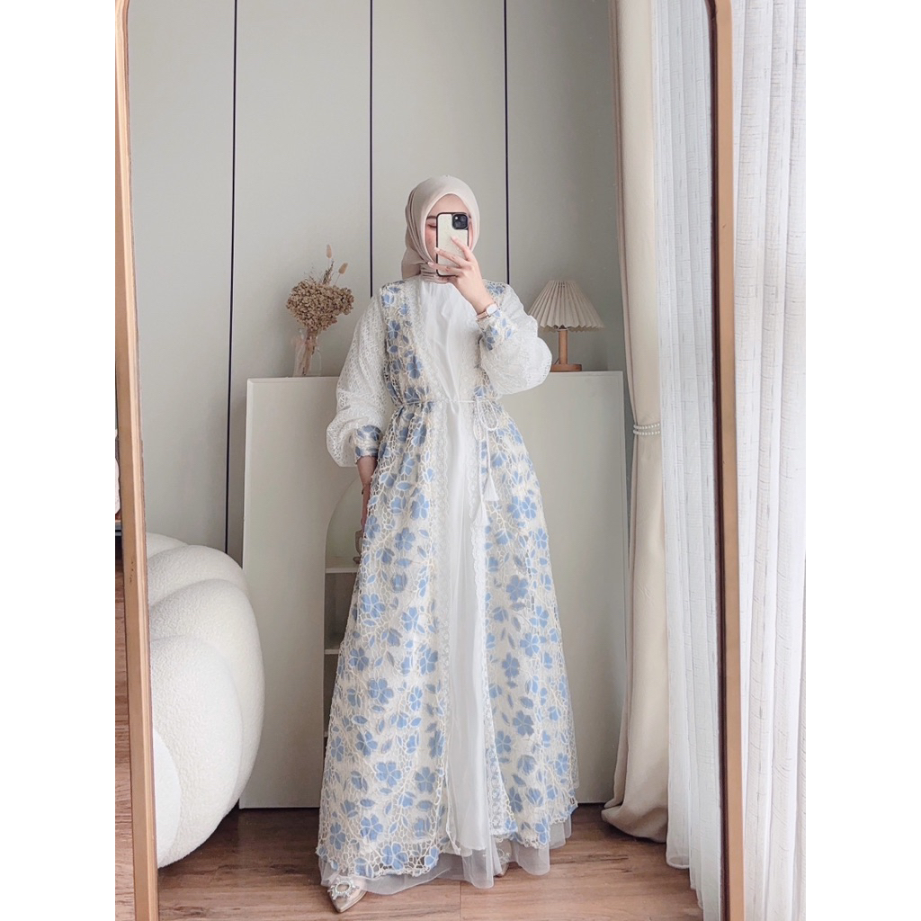 CANDY LADY Cazela Maxi / Gamis Brukat Wanita Terbaru Dress Lebaran Gamis Kondangan Premium Bestselle