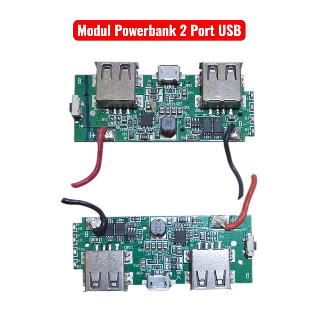 Modul Power Bank 2 Port Output USB 5V Baterai Lithium Dual Papan Sirkuit Powerbank 2Port USB 0026