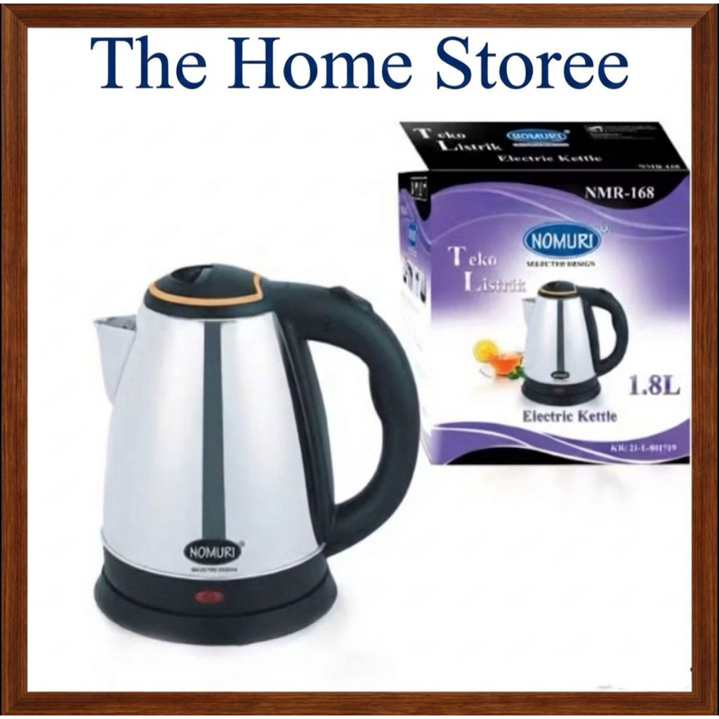 Kettle Listrik NOMURI 1.8 L Teko Listrik Pemanas Air  Panas Otomatis Stainless Steel
